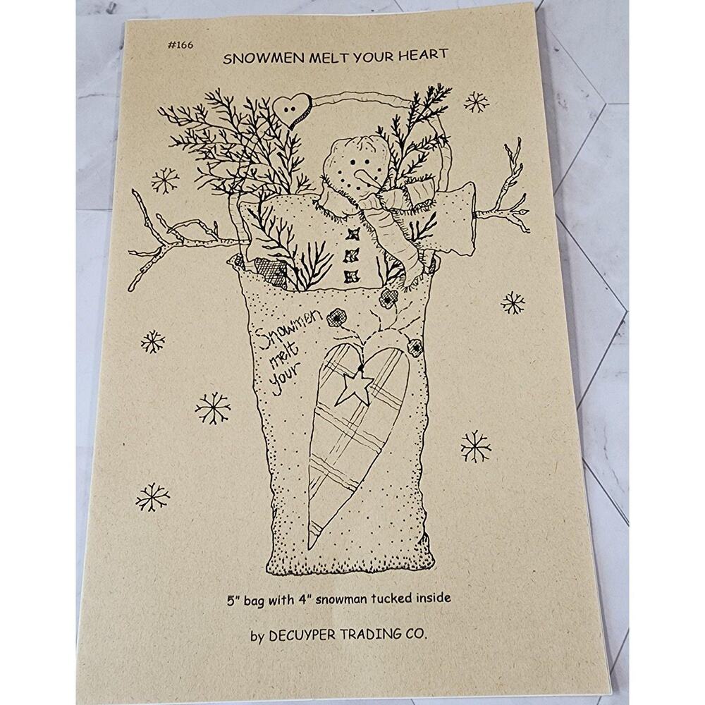 Snowmen Melt Your Heart Pattern: Vintage 1998 Uncut Sewing Project